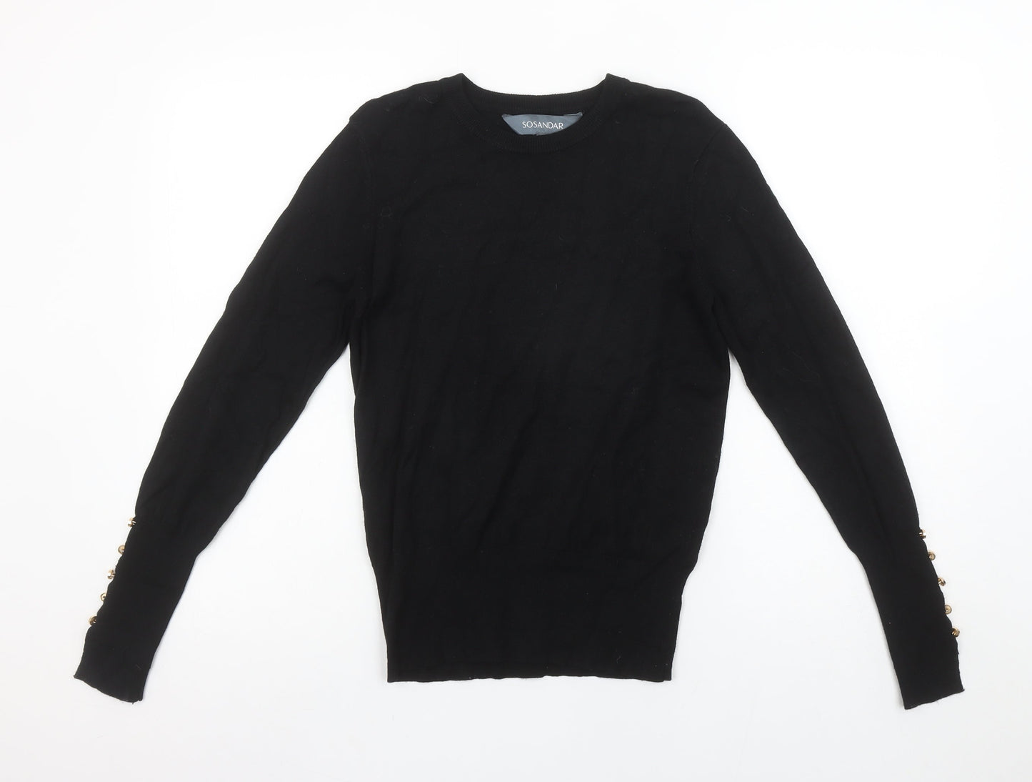 Womens UK Size 10 Sosandar Black Pullover Jumper