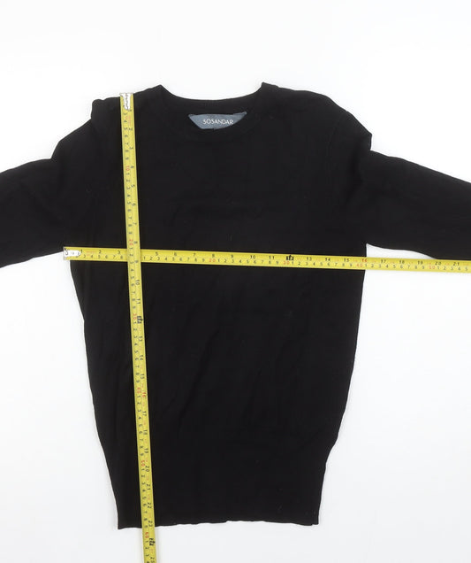 Womens UK Size 10 Sosandar Black Pullover Jumper