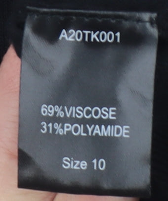 Womens UK Size 10 Sosandar Black Pullover Jumper