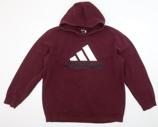Womens UK Size XL adidas Red Pullover Hoodie