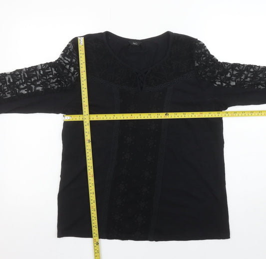 Womens UK Size 12 M&Co Black Tunic Blouse