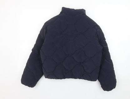 Girls UK Size 9-10 Years Zara Blue Puffer Jacket