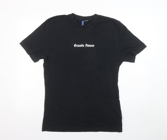 Mens UK Size S H&M Black  T-Shirt
