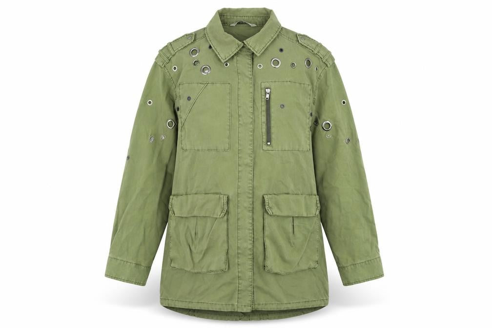 Womens UK Size XS Zara Green Military Jacket