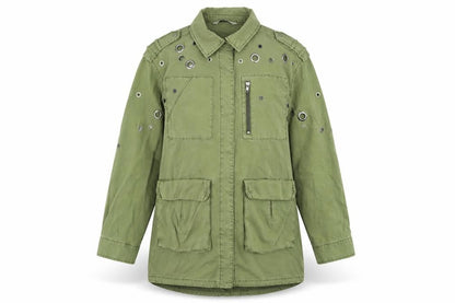Womens UK Size XS Zara Green Military Jacket