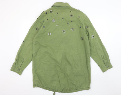 Womens UK Size XS Zara Green Military Jacket