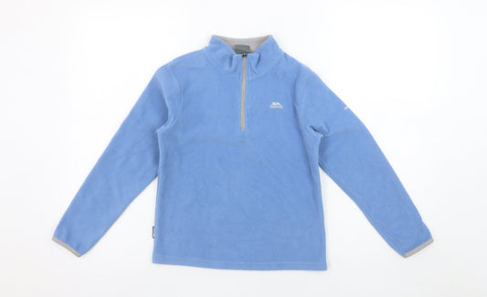 Trespass Girls Blue Fleece 1/4 Zip Pullover Sweatshirt 7-8 Years