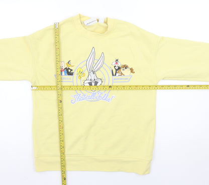 Womens UK Size XS Looney Tunes Yellow Pullover Sweatshirt