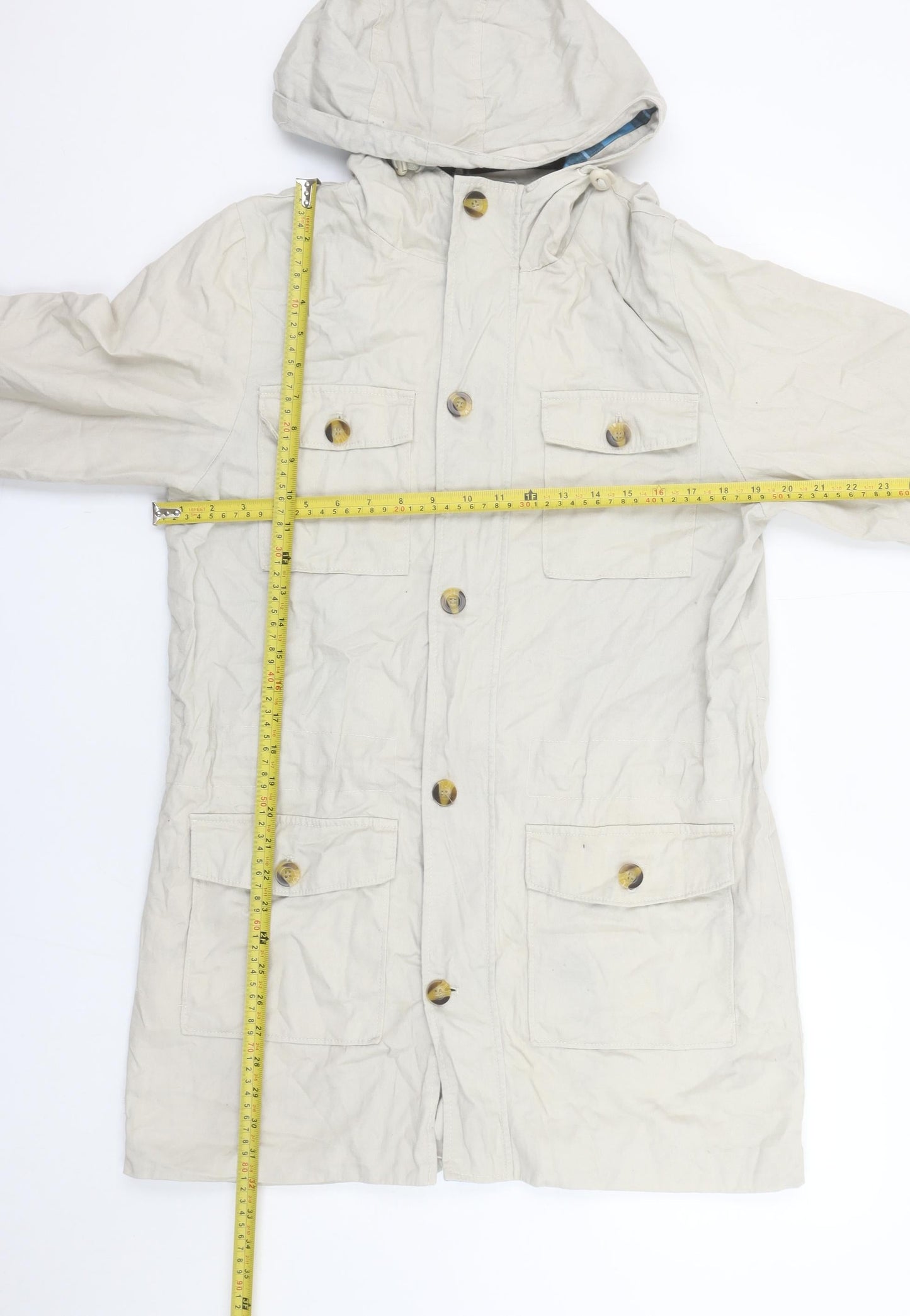Mens UK Size S Cotton Traders Beige Parka Coat