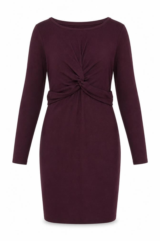 Gap Maternity Purple Bodycon Knee Length Long Sleeve Dress S