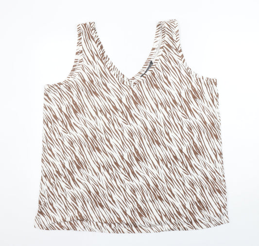 Womens UK Size XL Dunnes Brown Basic Tank