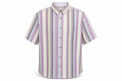 Carraig Donn Men’s Multicoloured Striped Cotton Short Sleeve XL Shirt
