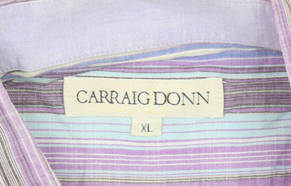 Carraig Donn Men’s Multicoloured Striped Cotton Short Sleeve XL Shirt