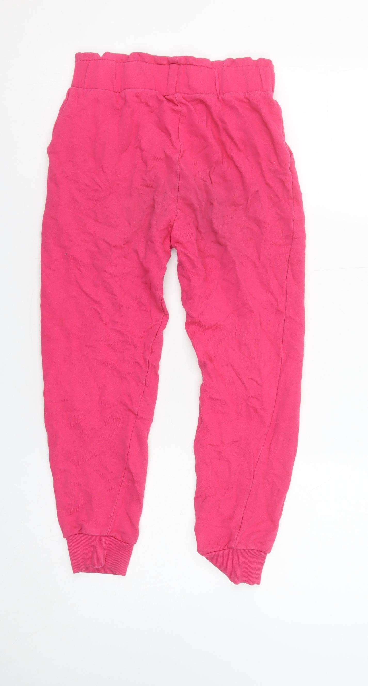 Girls UK Size 10 Years Barbie Regular Fit Jogger Pink Trousers