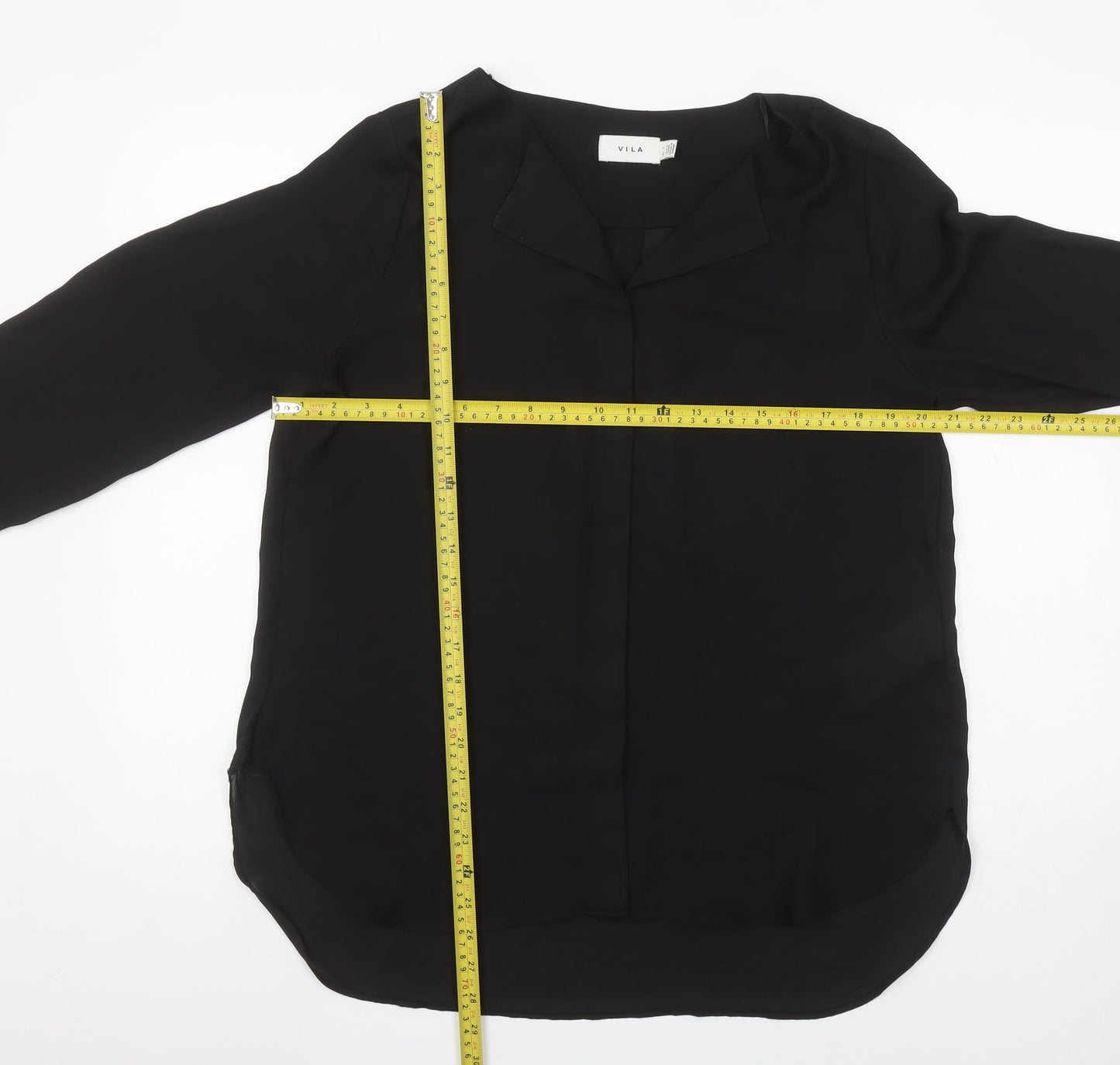 Womens UK Size L VILA Black Basic Blouse