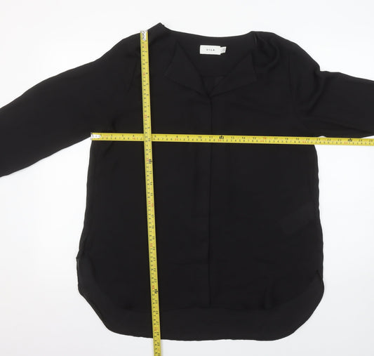 Womens UK Size L VILA Black Basic Blouse