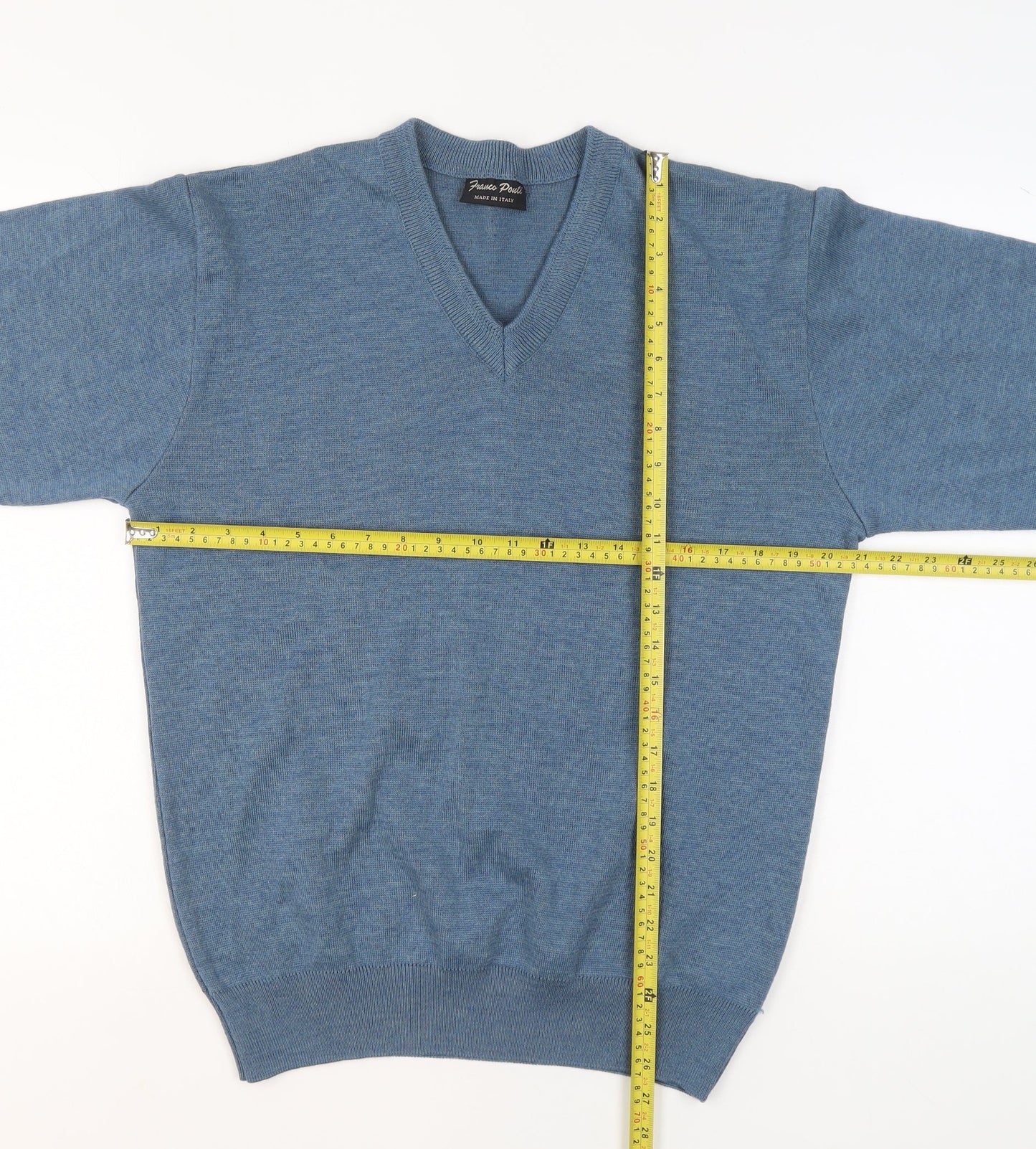 Mens UK Size L Franco Ponti Blue Pullover Jumper