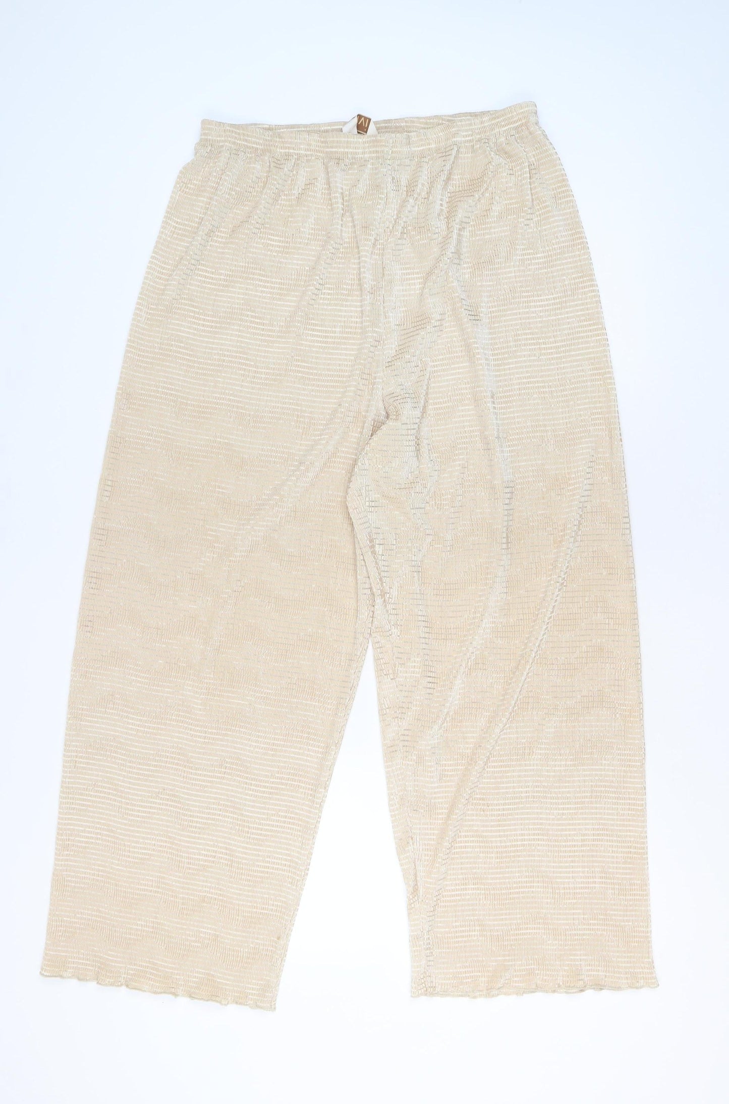 Womens UK Size 12 ELVI Relaxed Fit CasualTravel Beige Trousers