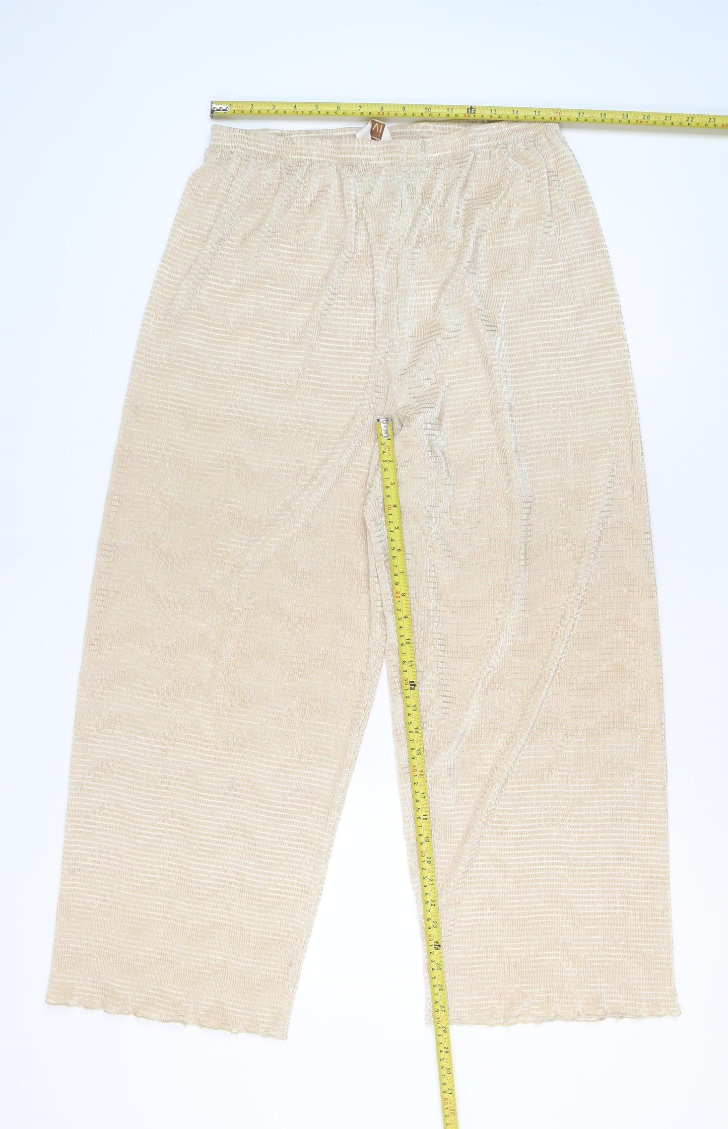 Womens UK Size 12 ELVI Relaxed Fit CasualTravel Beige Trousers