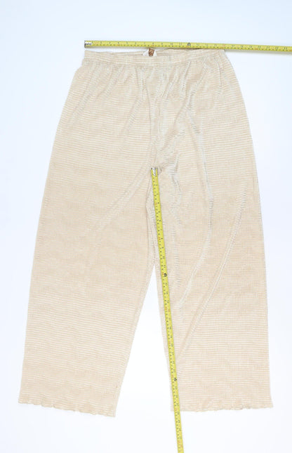 Womens UK Size 12 ELVI Relaxed Fit CasualTravel Beige Trousers
