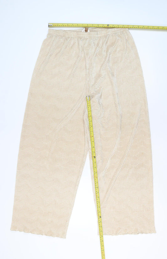 Womens UK Size 12 ELVI Relaxed Fit CasualTravel Beige Trousers