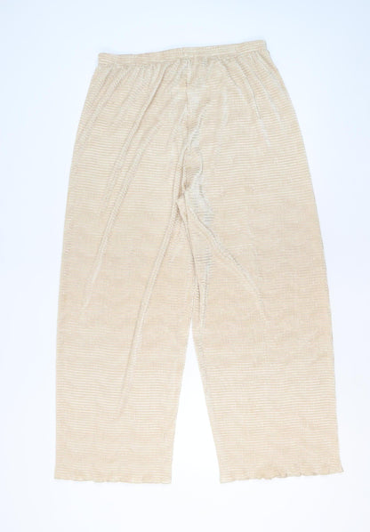 Womens UK Size 12 ELVI Relaxed Fit CasualTravel Beige Trousers