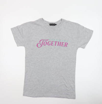 Womens UK Size S PRETTYLITTLETHING Grey Basic T-Shirt
