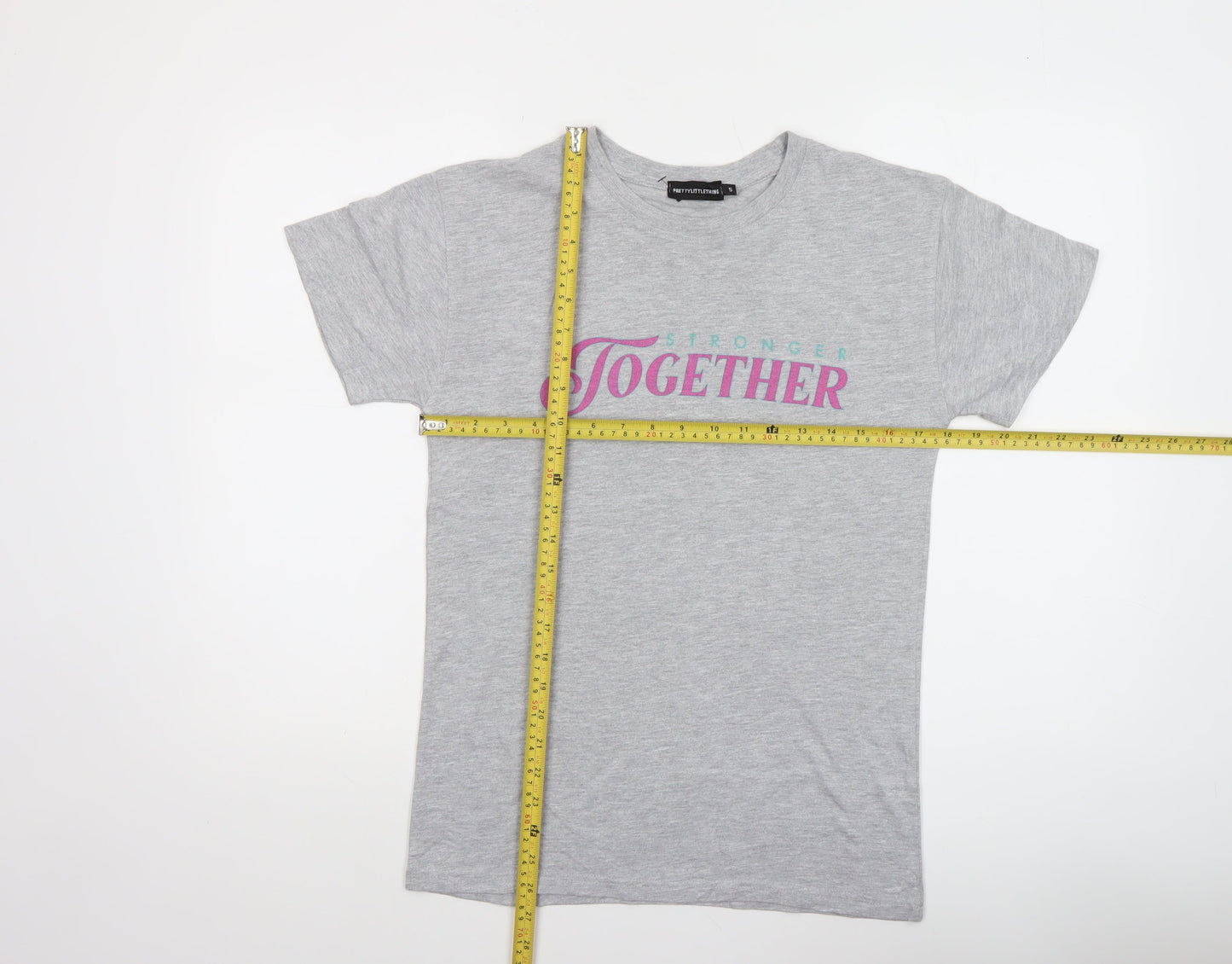 Womens UK Size S PRETTYLITTLETHING Grey Basic T-Shirt
