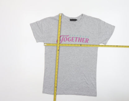 Womens UK Size S PRETTYLITTLETHING Grey Basic T-Shirt