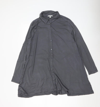 Womens UK Size 16 PURE Collection Grey Classic Button-Up
