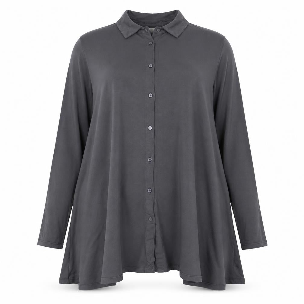 Womens UK Size 16 PURE Collection Grey Classic Button-Up