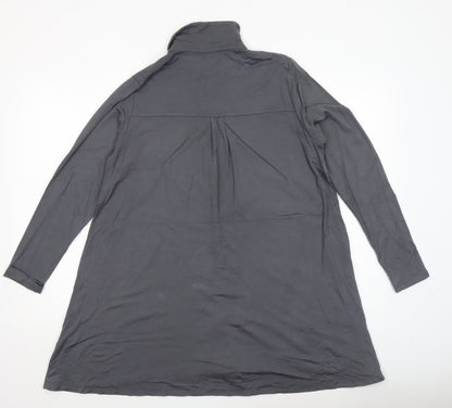 Womens UK Size 16 PURE Collection Grey Classic Button-Up