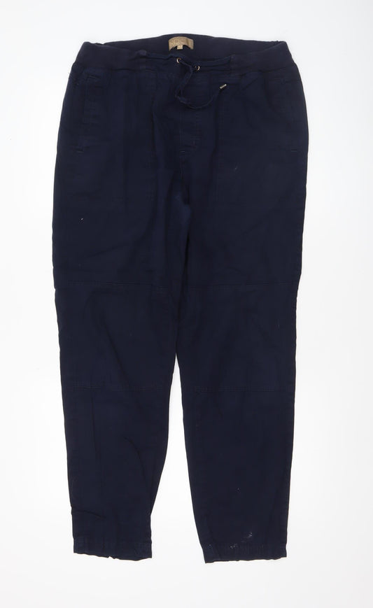 Womens UK Size 14 NOOM Regular Fit Jogger Blue Trousers