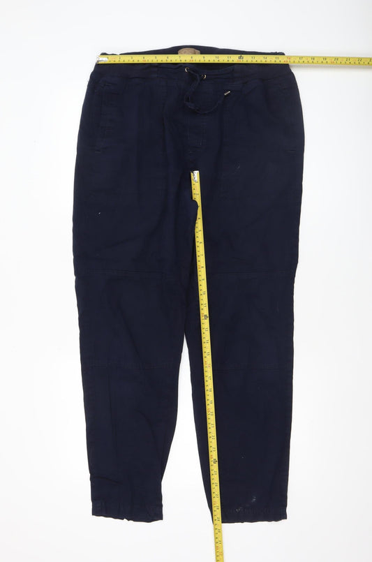 Womens UK Size 14 NOOM Regular Fit Jogger Blue Trousers