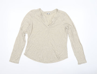 Womens UK Size L Reiss Beige Basic T-Shirt