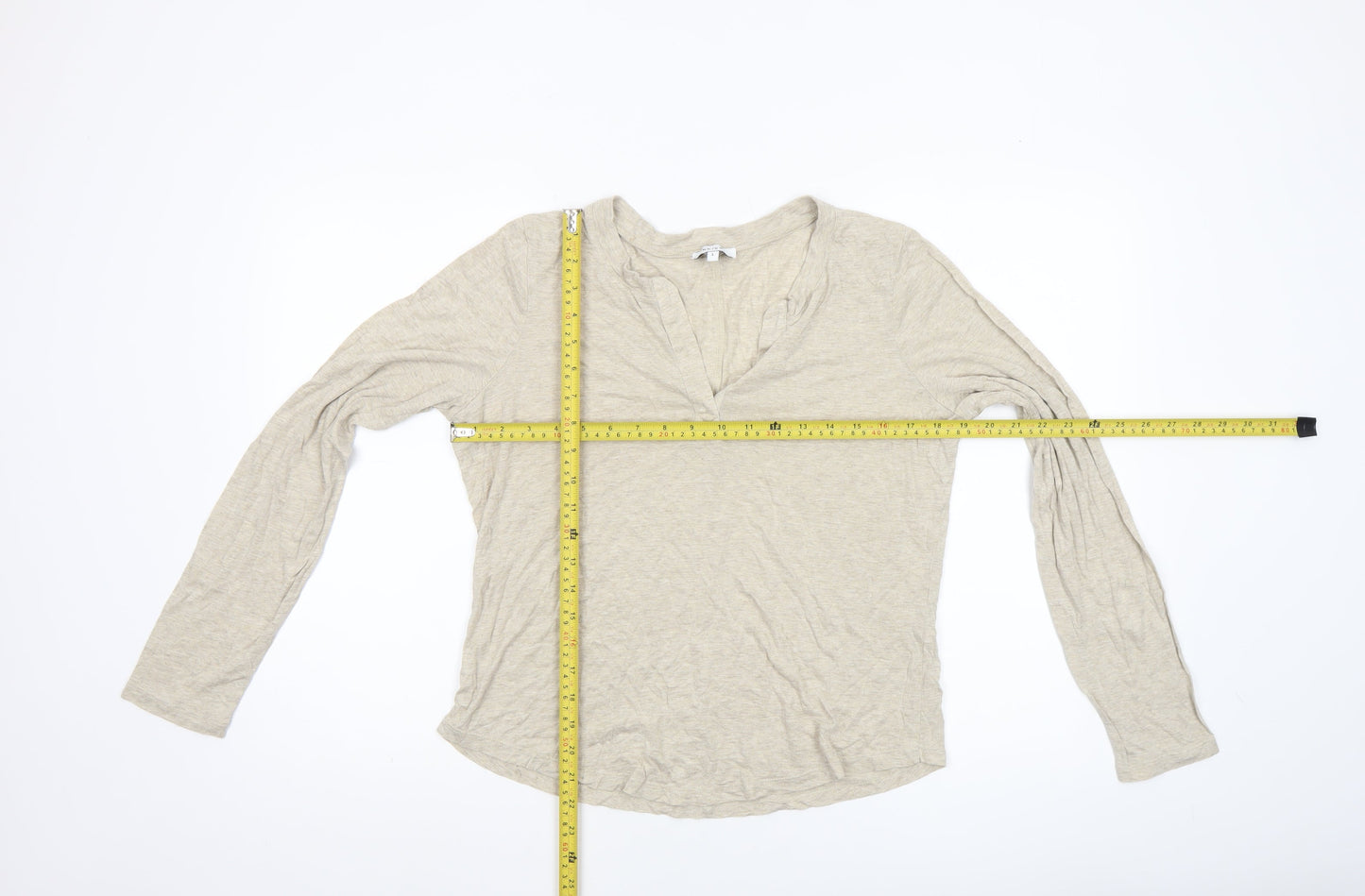 Womens UK Size L Reiss Beige Basic T-Shirt