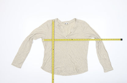 Womens UK Size L Reiss Beige Basic T-Shirt