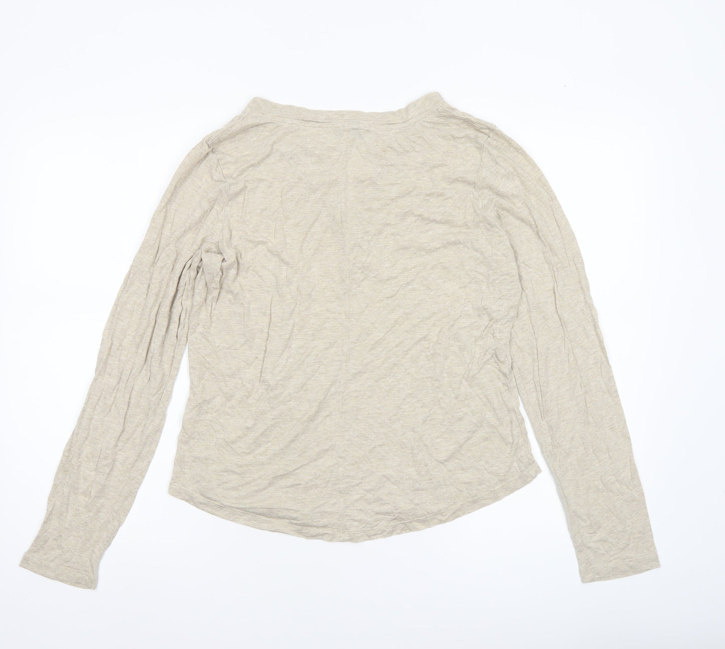 Womens UK Size L Reiss Beige Basic T-Shirt
