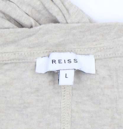 Womens UK Size L Reiss Beige Basic T-Shirt