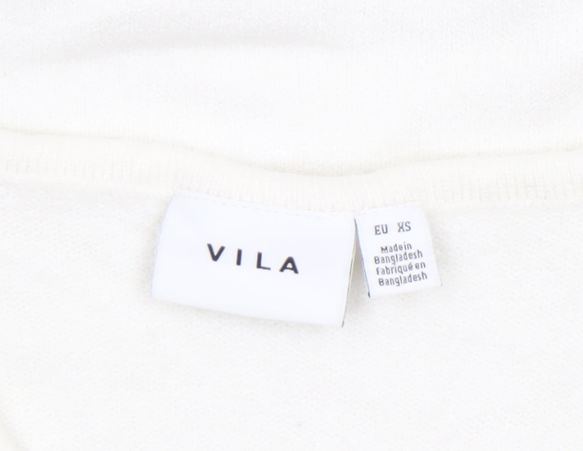 Womens UK Size 2XS VILA Ivory Pullover Jumper