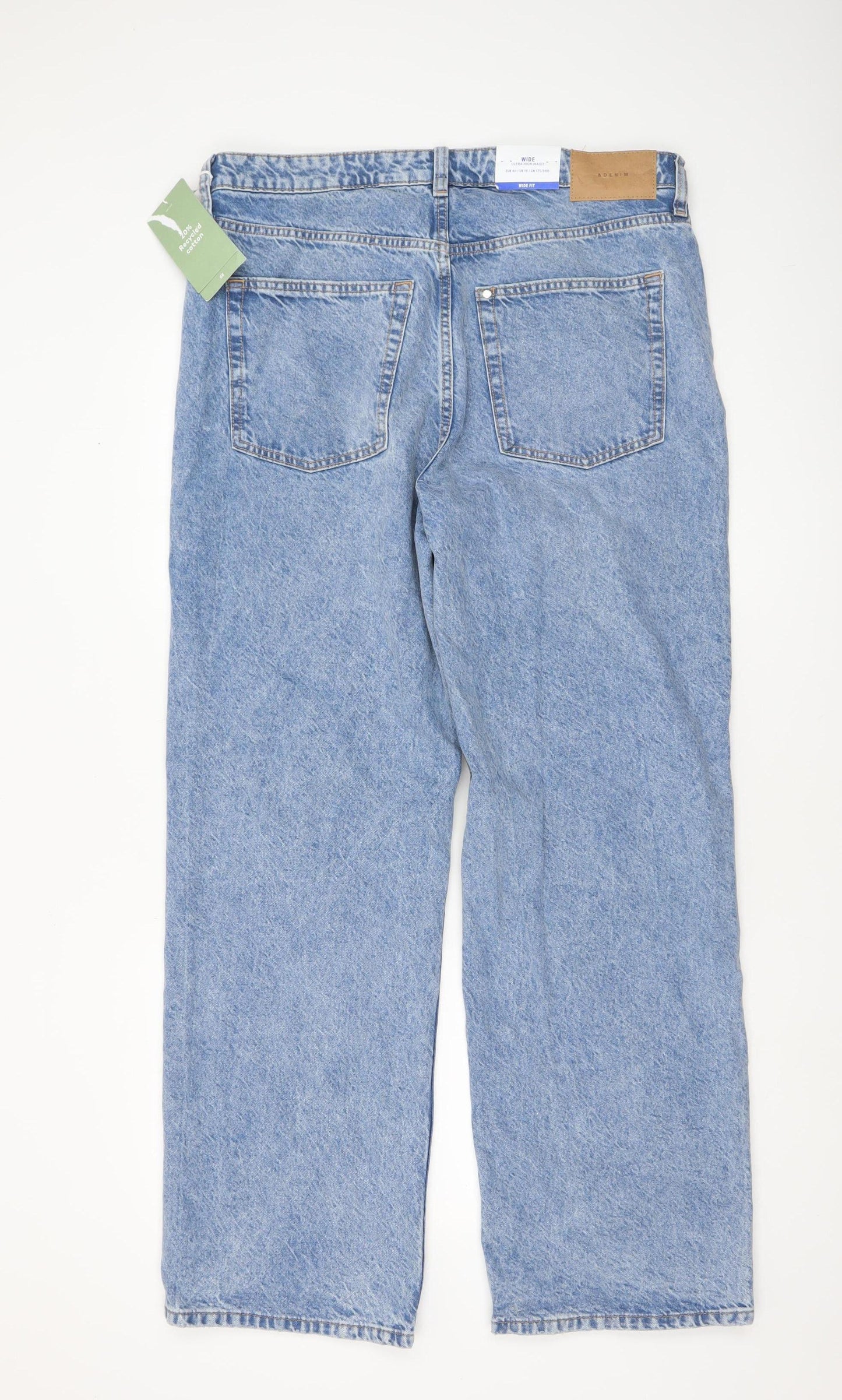 H&M Women’s Blue Wide-Leg Ultra High Waist Jeans Size 18