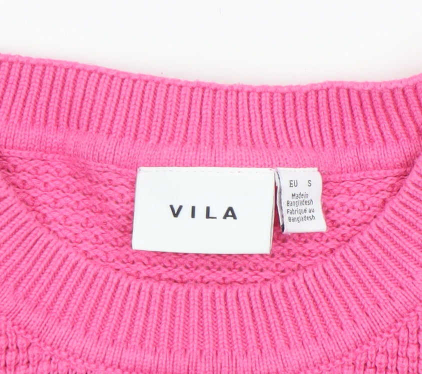 Womens UK Size S VILA Pink Pullover Jumper