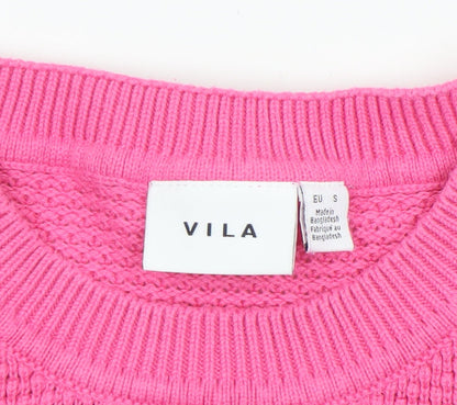 Womens UK Size S VILA Pink Pullover Jumper