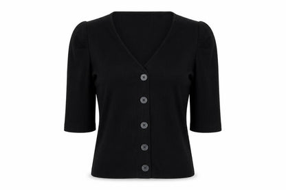 Womens UK Size XS Only Black Basic Button-Up