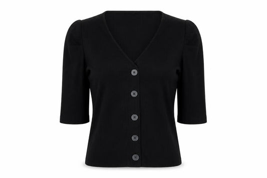 Womens UK Size XS Only Black Basic Button-Up