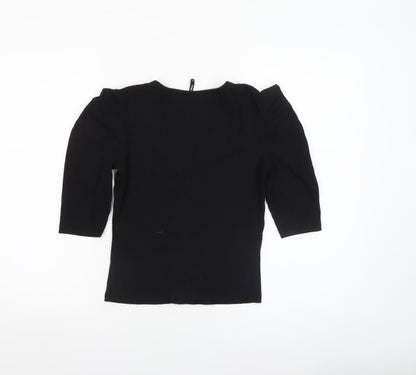 Womens UK Size XS Only Black Basic Button-Up