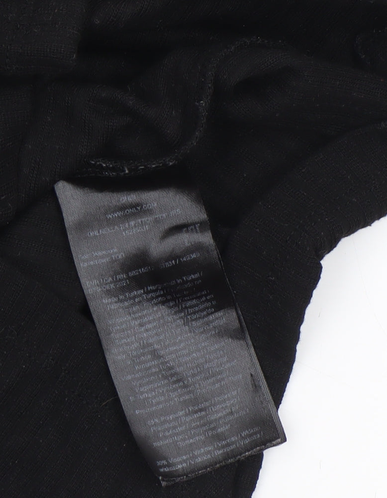 Womens UK Size XS Only Black Basic Button-Up