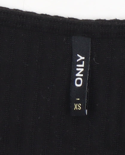 Womens UK Size XS Only Black Basic Button-Up