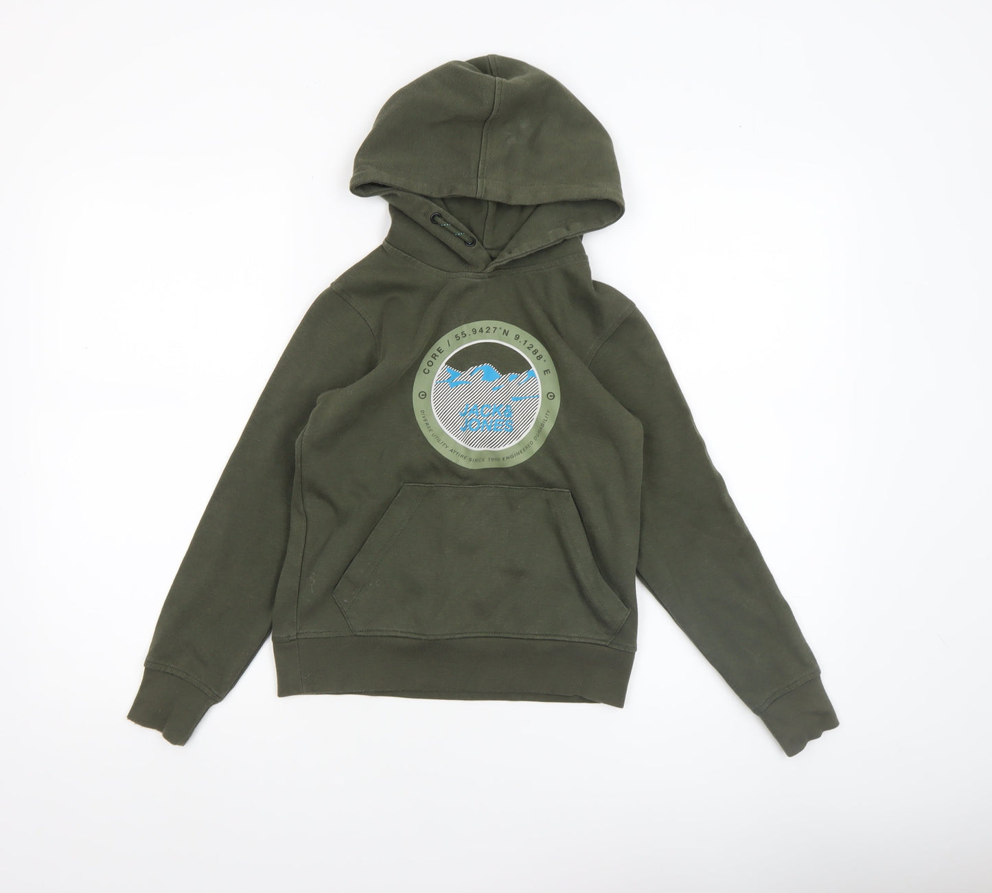 Boys UK Size 10 Years JACK & JONES Green Pullover Hoodie