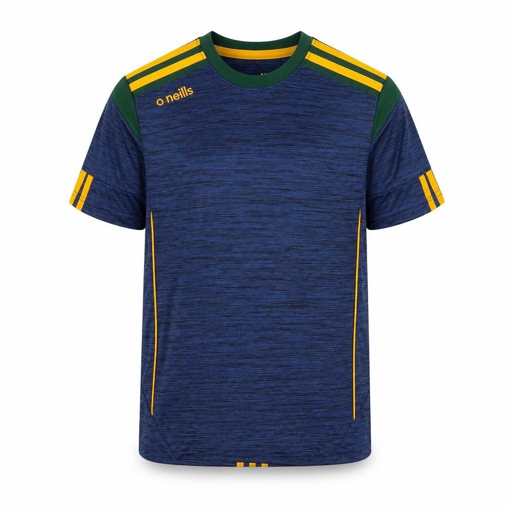 Front view of O'Neill boys’ blue short sleeve polyester sports t-shirt 7-8 years